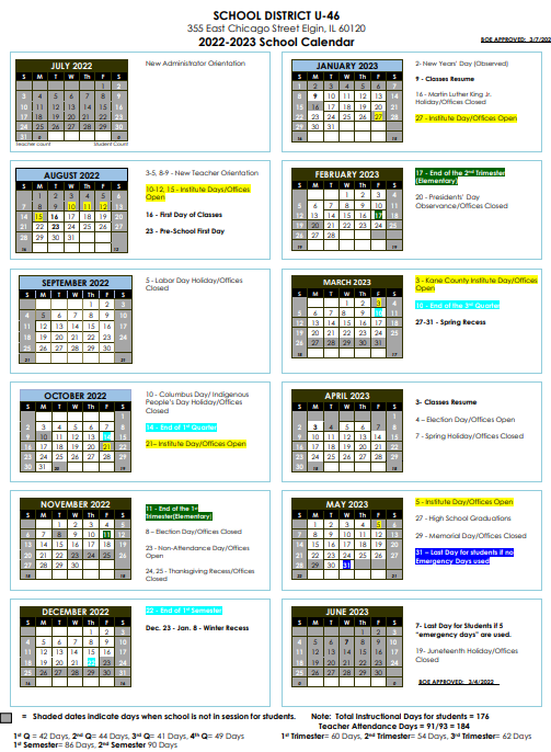 2022-23 Calendar
